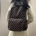 thumbnail image 6 of HUISZJ Polka Dot Backpack, Women Canvas Aesthetic Backpack with Zipper, Retro School Backpack Adjustable Strap for School Work Travel Outdoor (Coffee), 6 of 8