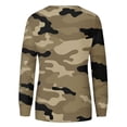 Long Sleeve Camo Sweatshirt for Women Leopard Print Pullover Tops Round