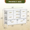 thumbnail image 2 of ZYPPP Bedroom Dresser, White Dresser with Fabric Drawer, Drawer Cabinet PU Finish, Metal Handle, Closet Kids Room, White-13.8"D x 43.3"W x 31.9"H (9 Drawers), 2 of 10