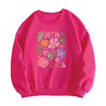 thumbnail image 1 of Sudadera de mujer invierno primavera moda casual tops para mochilero trabajo caminar Rosa Rosa, 1 of 7