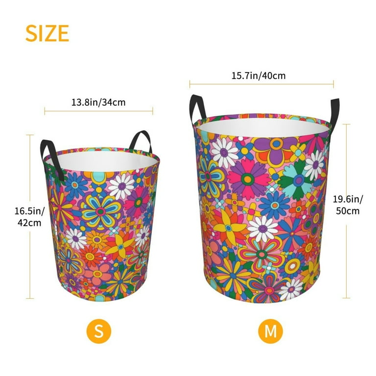 ZICANCN Laundry Basket Organizer, Cartoon Colorful Groovy