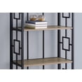 thumbnail image 3 of 62" 4 Tier Bookcase Dark TaupewithBlack Metal Etagere, 3 of 4
