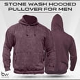 thumbnail image 2 of BIKER WEAR USA Men's Distressed Hoodie Vintage Pullover Oversized Relaxed fit (4X-Large, Burgundy), 2 of 7