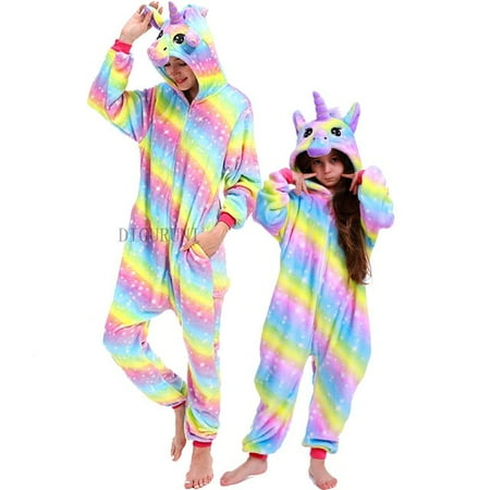 

CoCopeanut Unicorn Onesies Winter Anime Stitch Panda Onesies Women Men Nightwear Unicornio Pijima Adults Flannel Sleepwear Pajamas