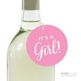 thumbnail image 1 of Bubblegum Pink It´s A Girl! Striped Circle Baby Shower Gift Tags, 24-Pack, 1 of 2
