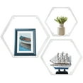 thumbnail image 6 of Sorbus® Floating Hexagon Shelves - Wall-Mounted Geometric Metal Wall Décor for Photos, Collectibles, Plants, and More, (Set of 3, WHITE), 6 of 9