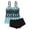 Cyan, variant on CIENVNSTG Womens Modest Flowy Tankini Swim Dress Two Piece Swimsuits Tummy Control Slim Effect Bike Shorts Style Casual Seaside Pool Leisure Bathing Outfits Purple S