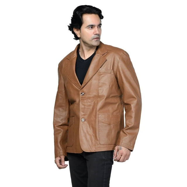 Abrigo Deportivo Leather Marrón Suave para Hombre