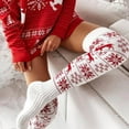 thumbnail image 2 of Winter Christmas Warm Knitted Women Stocking Beautiful Elk Snowflake Jacquard Over-the-knee Casual Long Socks For Ladies Gifts Free Size, 2 of 5