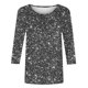thumbnail image 5 of Tejiojio Women's Sequin Top Round Neck 3/4 Sleeves Sparkly Casual Party Blouse S-2XL, 5 of 5