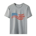 thumbnail image 6 of KALE 4th of July Short Sleeve Shirts for Women American Flag Patriotic 2D Independence Day Print Casual Sports T Shirt Y2K Clothes Grey XXXL, 6 of 7