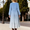 thumbnail image 5 of Posijego Girls Maxi Dress Fall Long Sleeve Crew Neck Tiered Dress Flowy Casual Spring Dresses with Pockets, 5 of 6