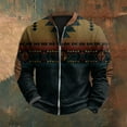 thumbnail image 2 of Men's Retro Casual Sportswear, Open Zipper Sweatshirt Jacket with Print Design for Street Fashion and Gym Workouts,Gold,L, 2 of 5