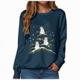 thumbnail image 4 of Towmus Christmas Sweatshirts for Women Fall Casual Crewneck Pullover Tops Funny Snowman Tree Graphic Print Long Sleeve Sweatshirt, 4 of 6