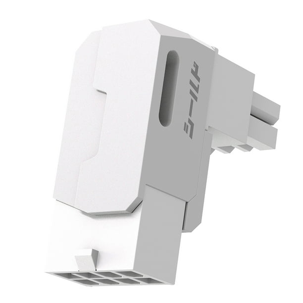 Adaptador GPU 8 Pines Ángulo Recto Conector 90 Grados Con Angulado (RVS) Blanco