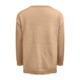 thumbnail image 6 of Comdrip Women's Asymmetrical Off Shoulder Knit Sweater Long Sleeve Loose Fit Wrap Fall Pullover with Side Buttons Coffee L, 6 of 6