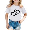 thumbnail image 2 of WEAIXIMIUNG T-Shirt Blanc Pack Enfants Filles Mignon Graphique Col Rond Manches Courtes Tee Été Décontracté T-Shirt 160, 2 of 6