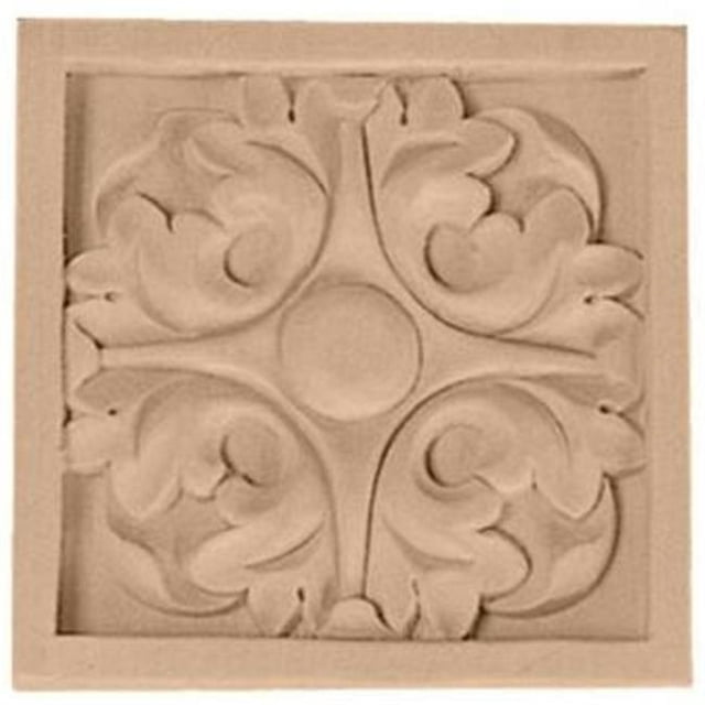 Ekena Millwork ROS05X05X01LFAL 5.12 in. W x 5.12 in. H x .87 in. D Large Leaf Rosette- Alder- Architectural Accent