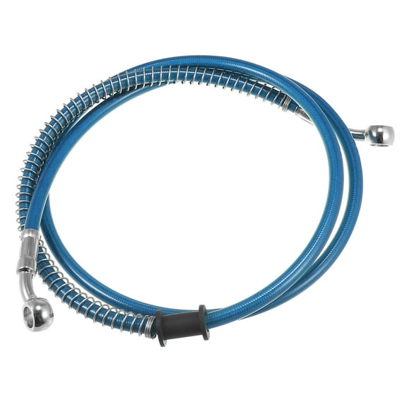 51.18" Length 10mm ID Motorcycle Hydraulic Brake Line Oil Hose Pipe Stainless Steel Braided Cable for ATV Motocross Blue