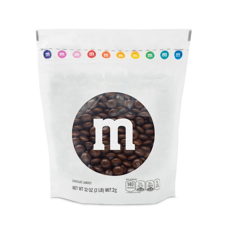 M&M'S World Brown Milk Chocolate Candy 2lb Bag for Celebrations