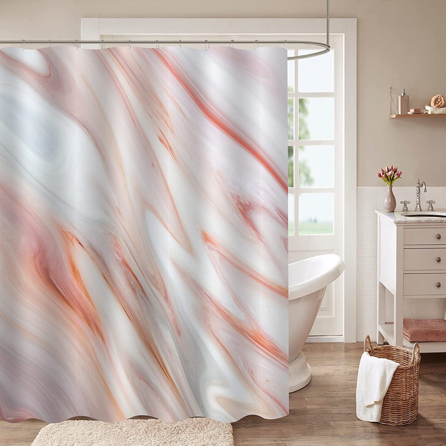 Shower Curtain Set Bathroom Decor 72" 