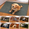 thumbnail image 2 of HEVIRGO Doormat Non-Slip 3D Effect Dog Print Flannel Rectangle Carpet Modern Home Decor, 2 of 10