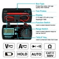 thumbnail image 3 of Allsun Digital Multimeter Tester,AC DC Voltage Tester Pocket Multimeter Compact Volt Meters and Multimeters Kit Resistance Diode and Continuity Test Auto-ranging EM3082 Black, 3 of 9