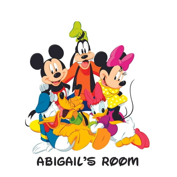 Pluto Daisy Cartoon Customized Wall Decal - Custom Vinyl Wall Art - Personalized Name - Baby Girls Boys Kids Bedroom Wall Decal Room Decor Wall Stickers Decoration Size (10x10 inch)