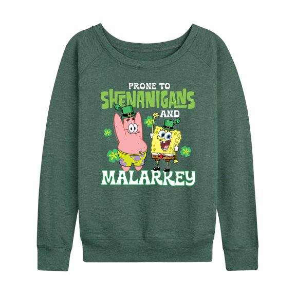 SpongeBob SquarePants - Prone To Shenanigans And Malarkey - Women's Lightweight French Terry Long Sleeve Shirt