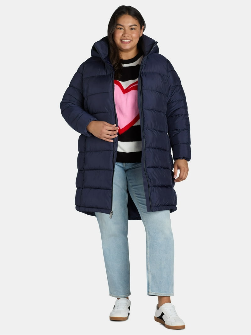 BCBG Paris women's Long Hooded Puffer Coat - Walmart.com