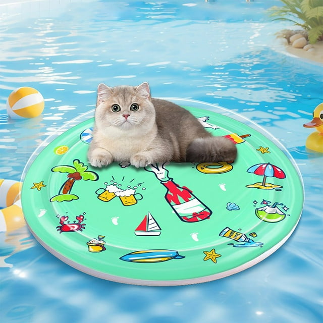 Thickened Water Sensory Play Mat for Kids and Pets, Interactive Fish Design, PVC Material, Cool Sensory Experience, Easy Fill and Drain, Portable for Indoor and Outdoor Use