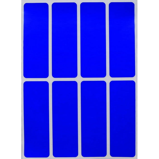 Rectangular Color coding labels 3 x 1 inches, Rectangle label in Blue name tags for kids - 40 pack by Royal Green