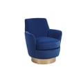 thumbnail image 5 of Navy Velvet Swivel Chair. Home Living. 360° Rotation. Deep Inviting Seat. Ergonomic Armrest. Stable. W28.3"×d29.3"×h32.7 360-degree Rotation Chair, Navy, Design For Comfort, 5 of 6