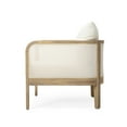 thumbnail image 4 of GDF Studio Larci Modern Outdoor Patio Club Chair, Single, Beige Water Repellent Fabric, Acacia Wood Frame, 4 of 9