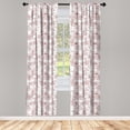 thumbnail image 3 of Ambesonne Vintage Curtains, Rustic Sprigs Wild Poenies, Pair of 28"x84", Burgundy White, 3 of 5