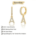 thumbnail image 6 of Turandoss Initial Huggie Earrings for Girls 14K Gold Plated Initial Name Cuff Hoop Personalized Letter A-Z Cz Hypoallergenic Little Girl Jewelry Birthday Gifts for Women Girls, 6 of 8