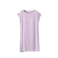 thumbnail image 2 of Alkepwun Nightgowns for Women Summer Lightweight Cap Sleeve Sleepshirt Short Sleeve Nightshirt Crew Neck Plain Pajama Dress with Built in Bra, 2 of 5