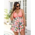 thumbnail image 2 of a.Jesdani Women Plus Size Swimsuit Two Piece Tummy Control Bathing Suits Flowy Tankini Swimwear with Drawstring Boys Shorts Swim Dress Peach 1X, 2 of 12