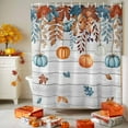thumbnail image 3 of Shower Curtain 72"W x 72"L Pumpkins Thanksgiving Autumn Leaves Fabric Shower Curtains Set with Hooks Water Repellent Bathroom Curtains Machine Washable Bathroom Accessories, 3 of 6