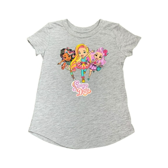 Sunny Day Toddler Girls Gray Graphic T-Shirt Tee Shirt 4T