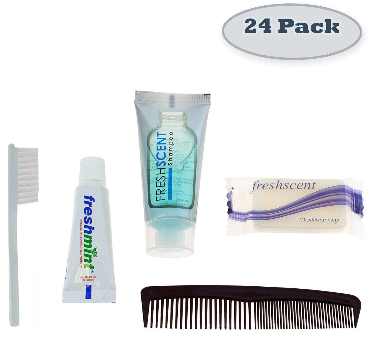 24 Kits Bulk Case of Wholesale Basic Hygiene & Toiletry Kits for Men