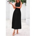 thumbnail image 4 of Vestido PRETTYGARDEN Negro Sin Mangas Línea A Plisado Midi Talla S, 4 of 8
