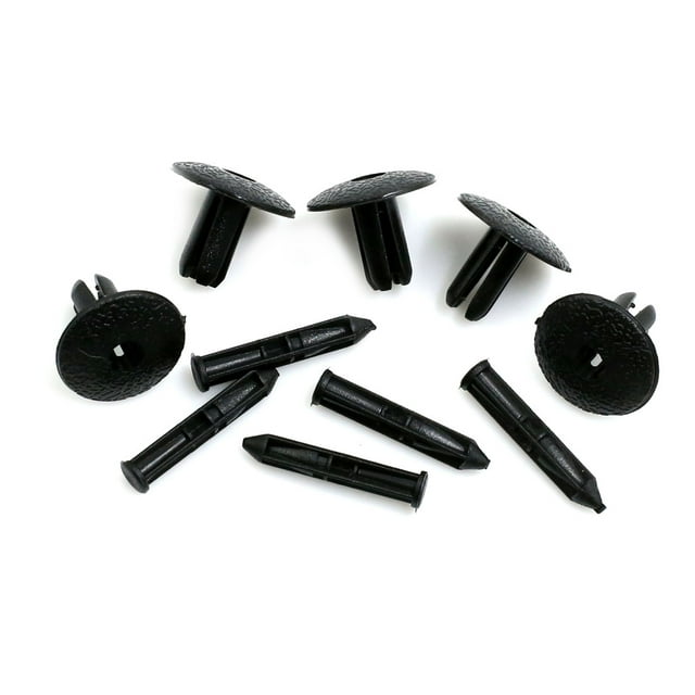 Unique Bargains 5pcs 5mm Hole Dia Plastic Car Door Trim Fender Rivets Retainer Clips Black