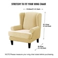 thumbnail image 3 of Topchances Stretch Wingback Chair Sofa Slipcover 2-Piece Velvet Plush Sofa Cover Furniture Protector Couch Soft with Elastic Bottom, Beige, 3 of 8