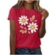 thumbnail image 1 of Camisas de Manga Corta para las Mujeres Moda Casual Impresión Cuello Redondo Suéter Tee Blusas, 1 of 3