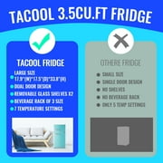 Tacool 3.5 Cu.ft Retro Mini Fridge with Freezer, 2 Door Small Refrigerator with 7 Adjustable Thermostat for Home, Blue
