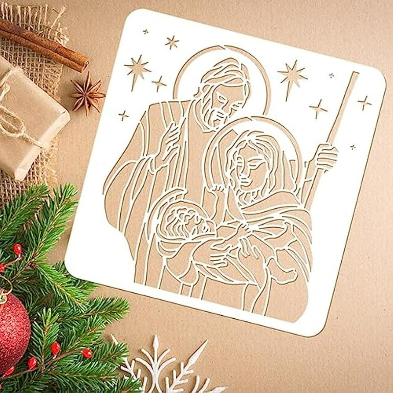 Holy Family Stencil 11.8x11.8 inch Christmas Nativity Scene Stencil Template Plastic Nativity Jesus Mary Joseph Catholic Christian Religious Stencil for Wood Wall Floor Christmas Decor - Walmart.com holy-family-stencil-11-8x11-8-inch-christmas-nativity-scene-stencil-template-plastic-nativity-jesus-mary-joseph-catholic-christian-religious-stencil-for-wood-wall-floor-christmas-decor-walmart-com