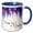 Blue/White, variant on 3drose, Pretty Purple Wisteria Happy 25th Birthday, 15oz Mug
