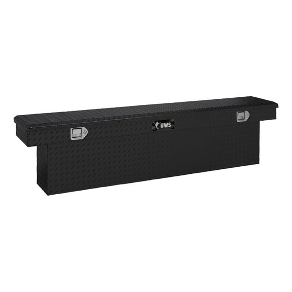 UWS EC10822 69-Inch Gloss Black Heavy-Wall Aluminum Deep Slim Truck Tool Box, RigidCore Lid