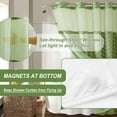 thumbnail image 4 of No Hooks Stall Fabric Shower Curtain with Snap in Liner- Water Repellent Tufted Chevron Striped Shower Curtains for Bath Tubs, Narrow Hotel Quality Bath Curtain Set, 36Wx74H, Sage Green, 4 of 5